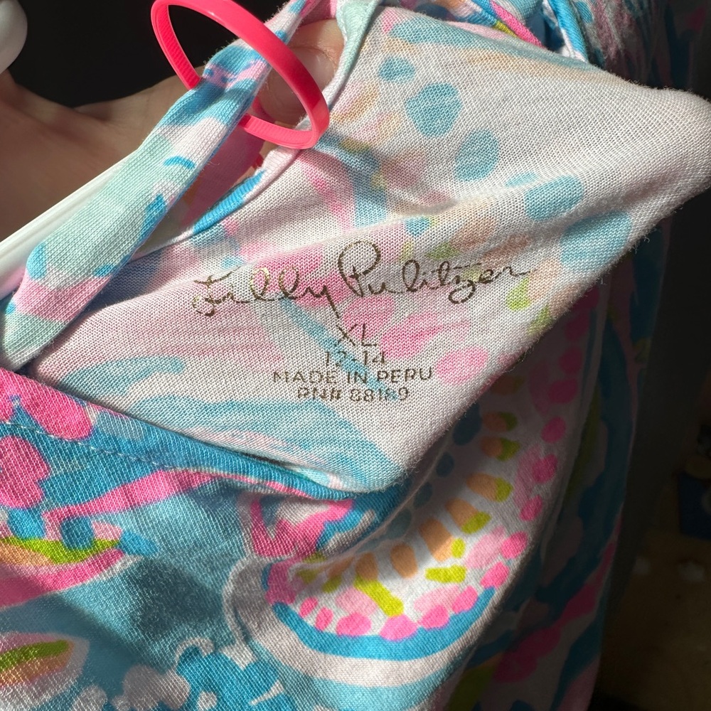Lilly Pulitzer Girls Multicolor Pink Blue Paisley Casual Dress - Picture 4 of 4